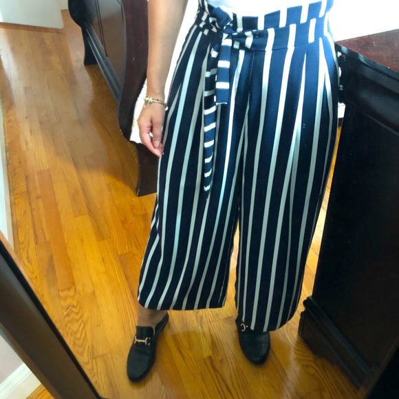 Zara Navy Culottes with White Stripes - Picture 4 of 7